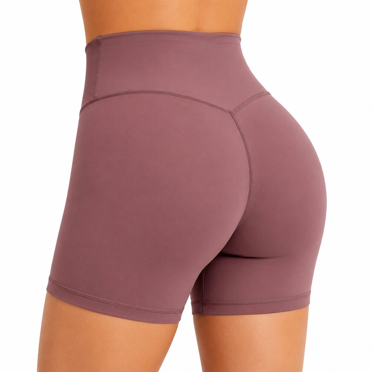 Short contenitivo donna taglia M in tessuto elasticizzato malva a vita alta