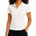 Polo donna M bianca in tessuto liscio a maniche corte stile casual